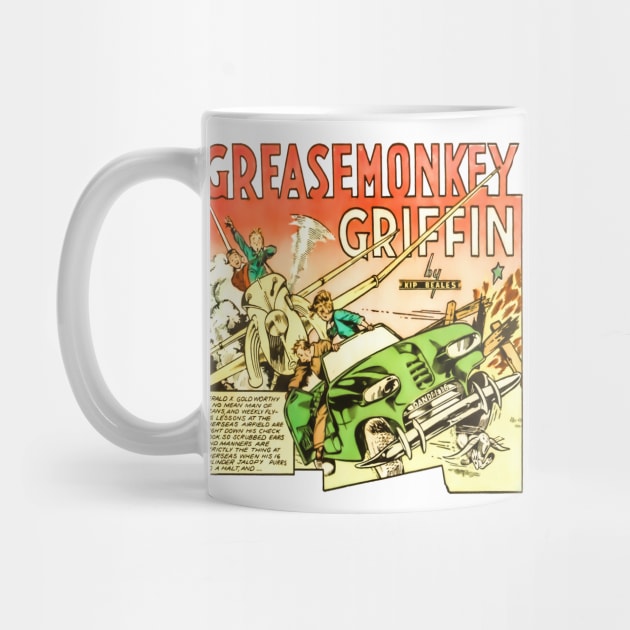 Grease Monkey Griffin Plane Airplane Automobile Green Beautiful Woman Comic by REVISTANGO